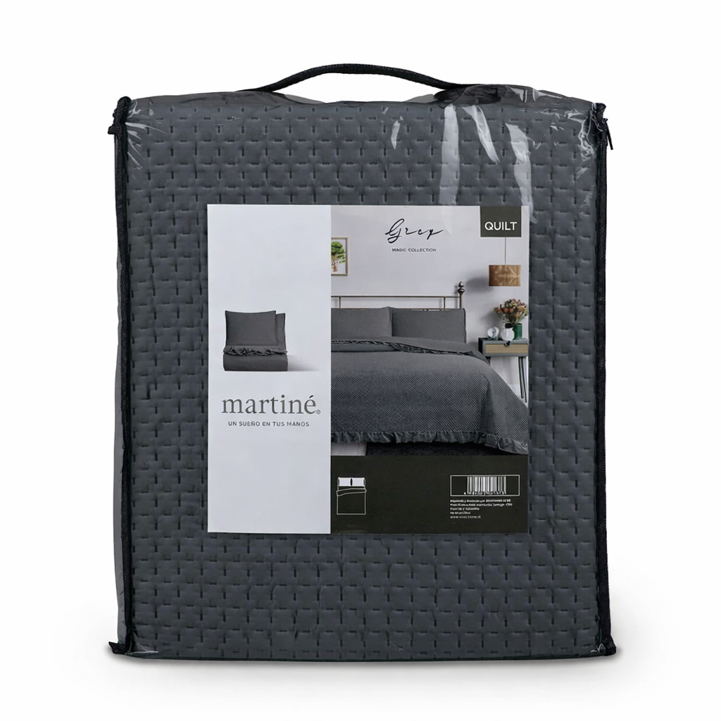 Cubrecama Quilt Gris - Magic Collection Martiné KING