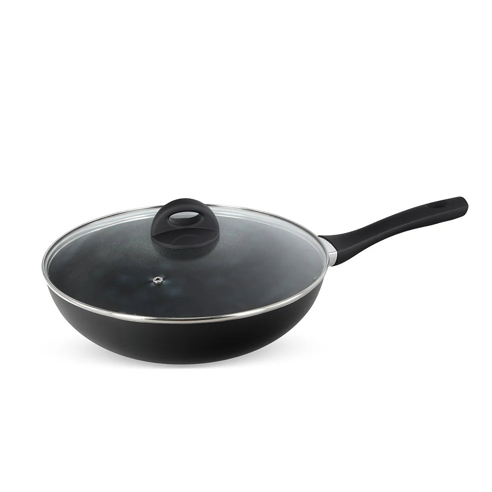 Wok Con Tapa 30cm Negro