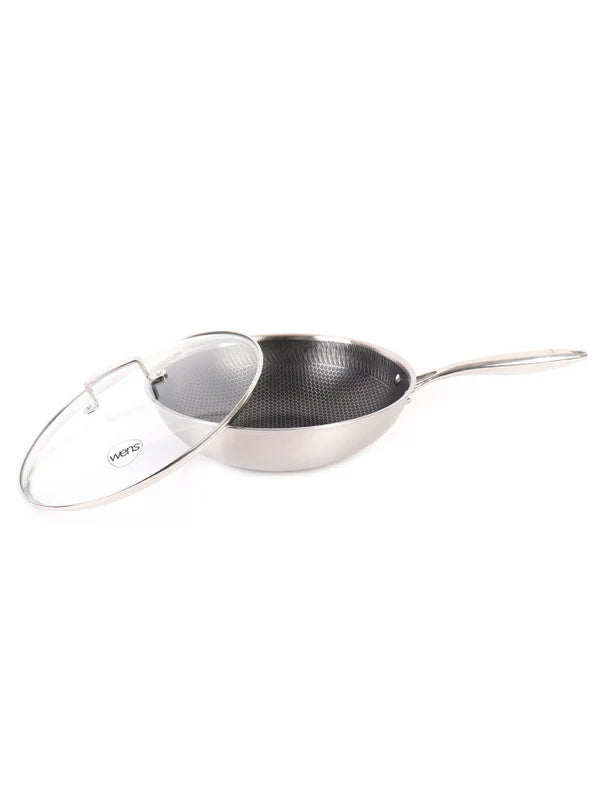 Wok Con Tapa 30 Cm, Honey Comb