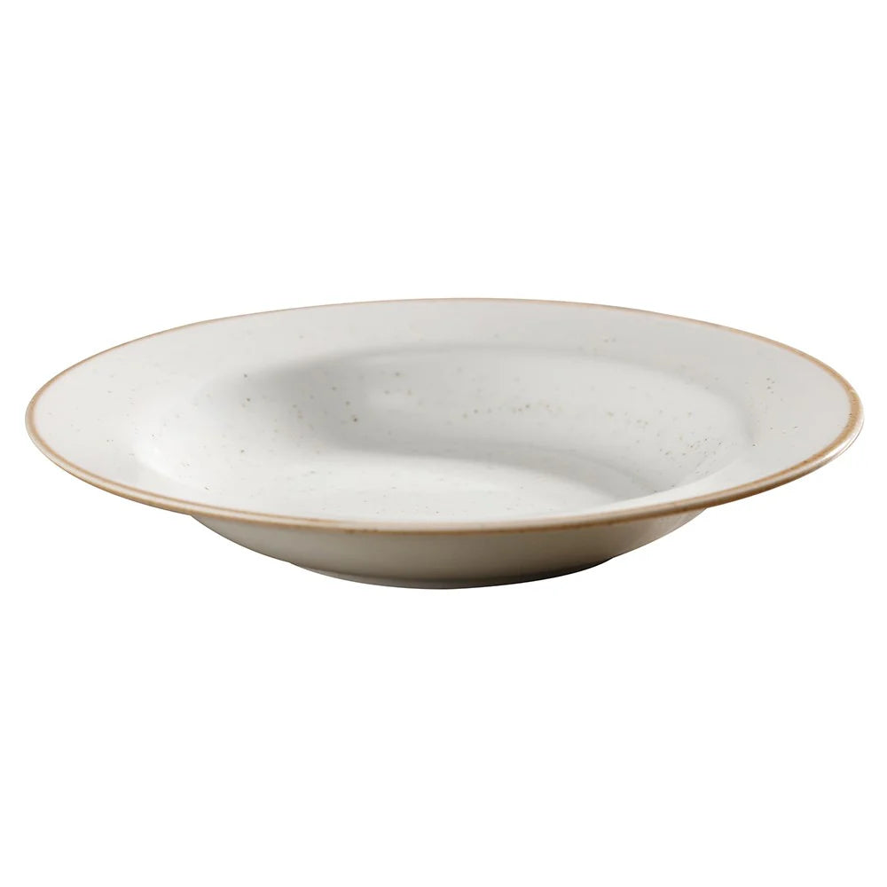 Plato Hondo 23 Cm Blanco/Beige Artisan