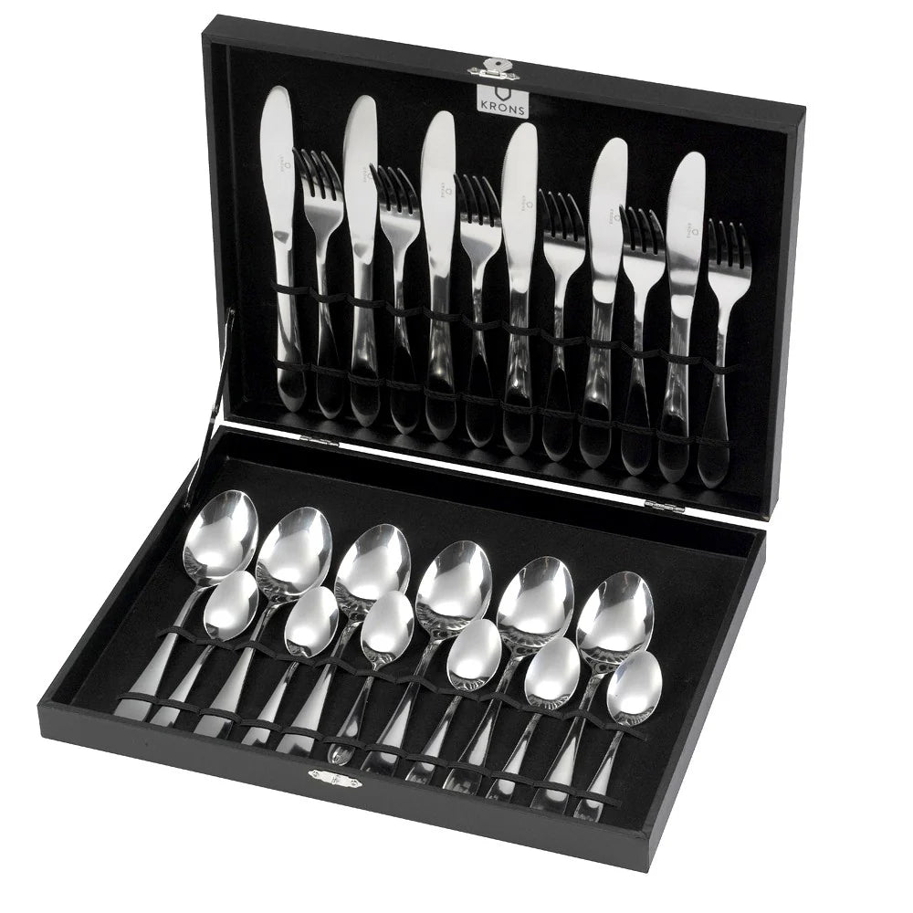 Cubiertos Acero Inoxidable con caja 24Pzs Baguette krons