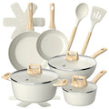 Batería Cocina 14Pzs Aluminio Forjado Antiadherente Wolf Flow Beige