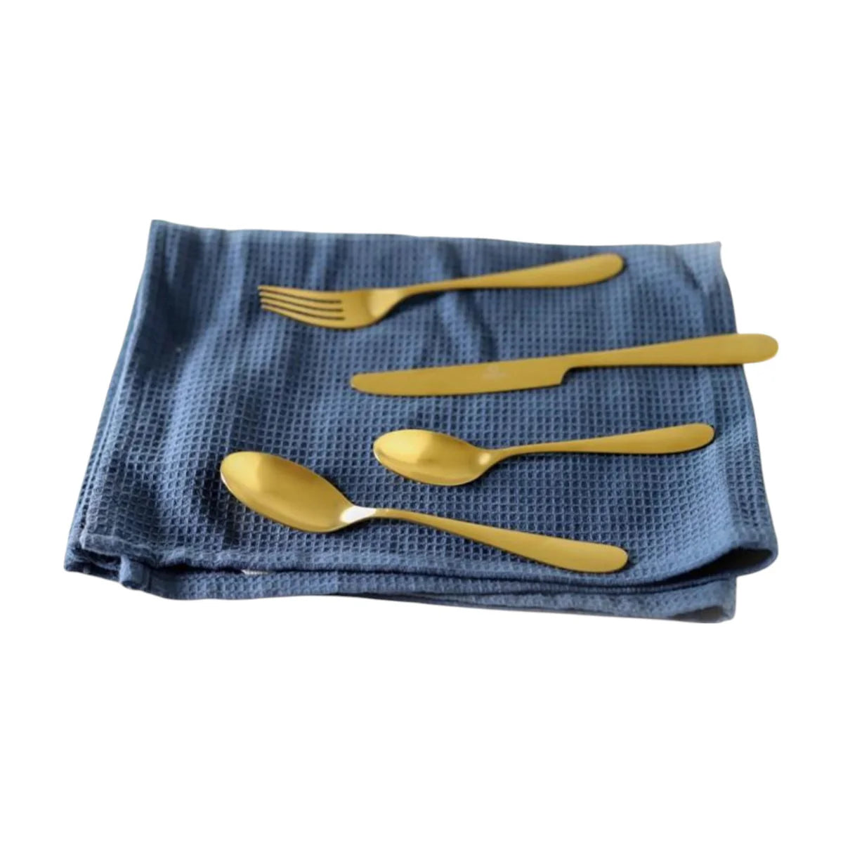 Cubiertos 24 Piezas Acero Inoxidable Gold Krons