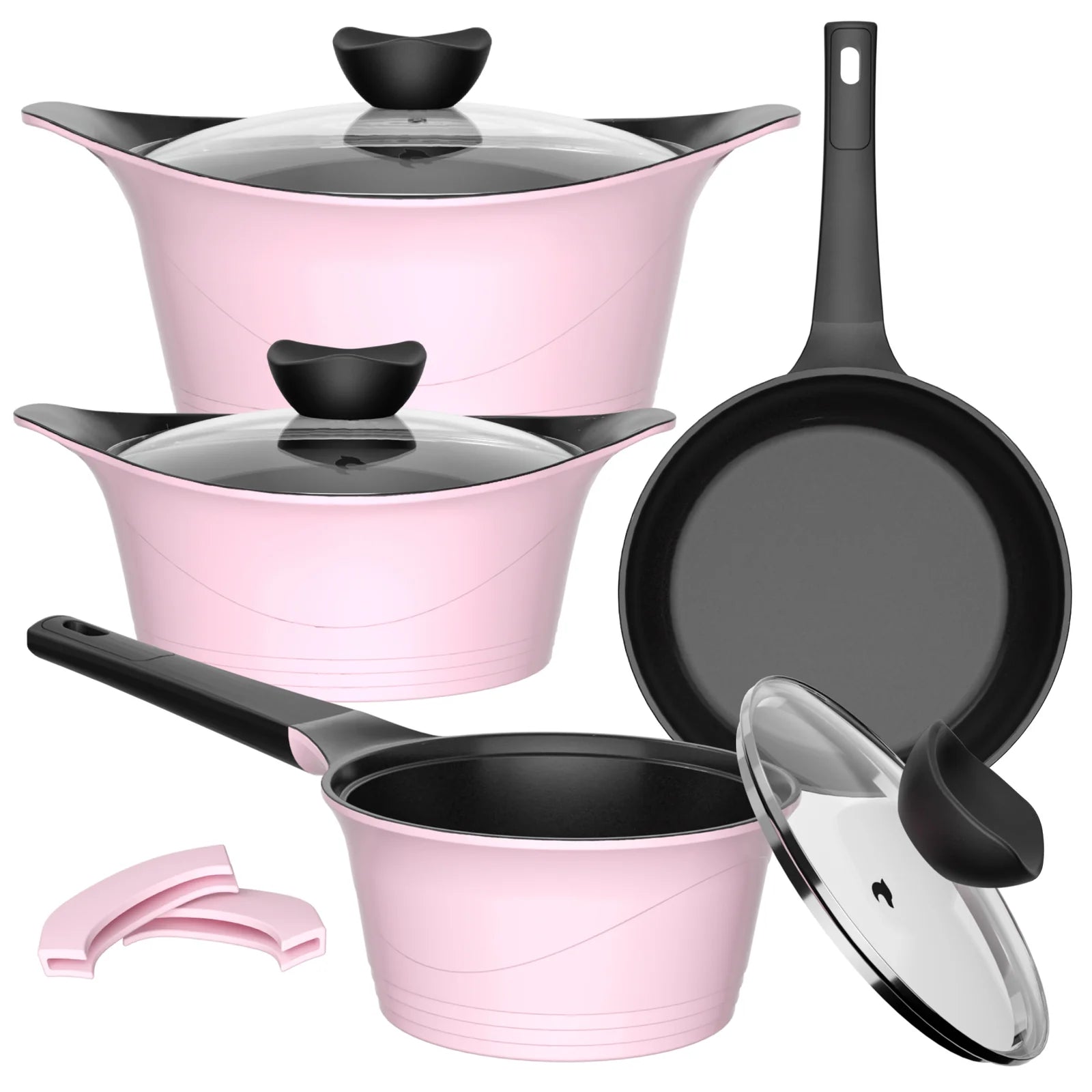 Batería Cocina Aluminio Fundido 7 piezas Fortis Pink
