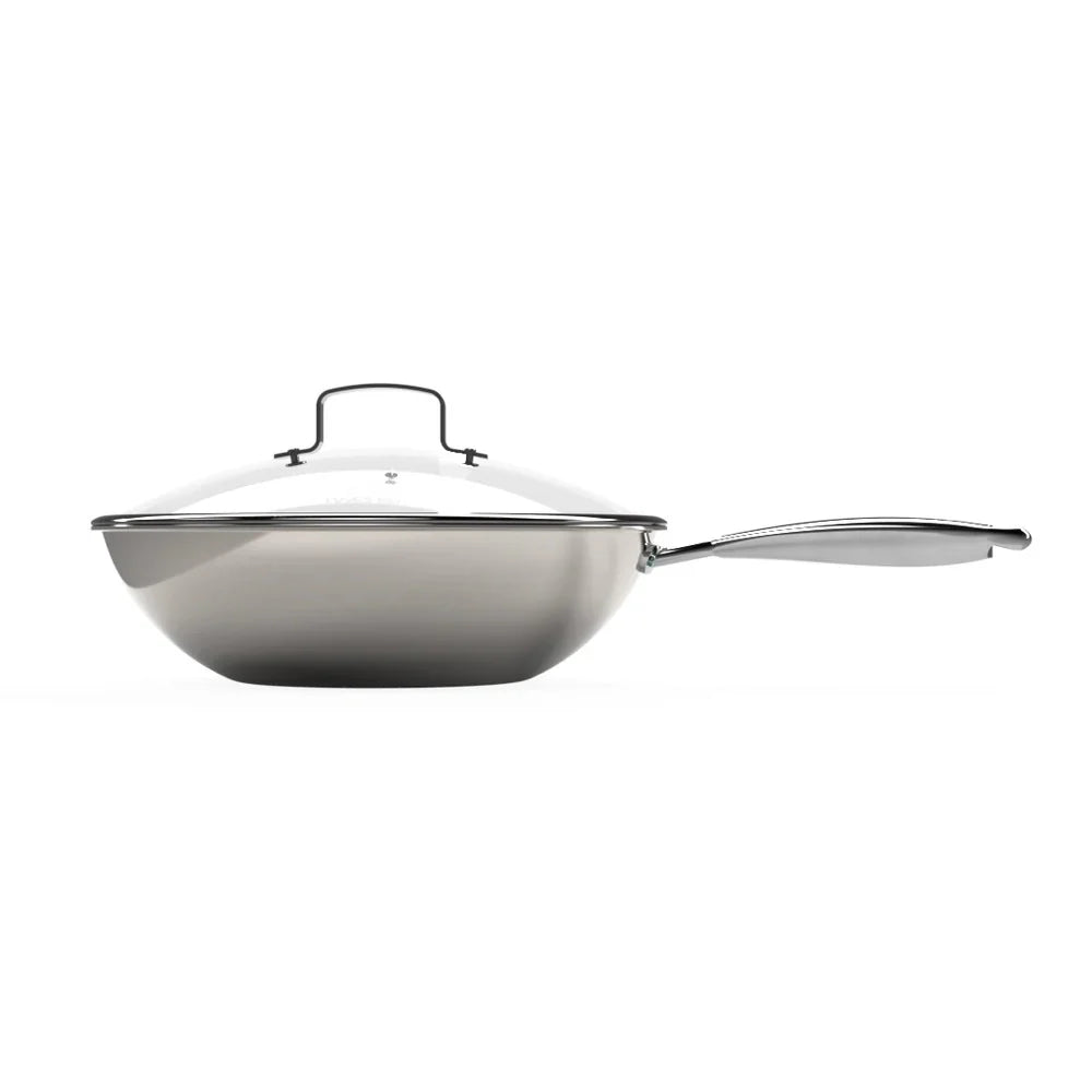 Wok Con Tapa 30 Cm, Honey Comb