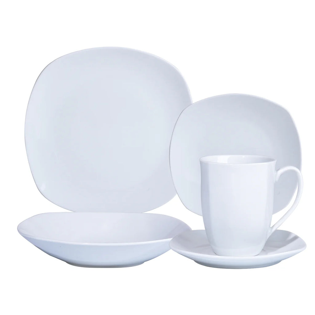 Juego de Vajilla 30Pzas Porcelana Blanca Hallen