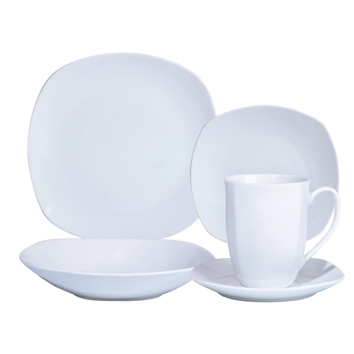 Juego de Vajilla 30Pzas Porcelana Blanca Hallen