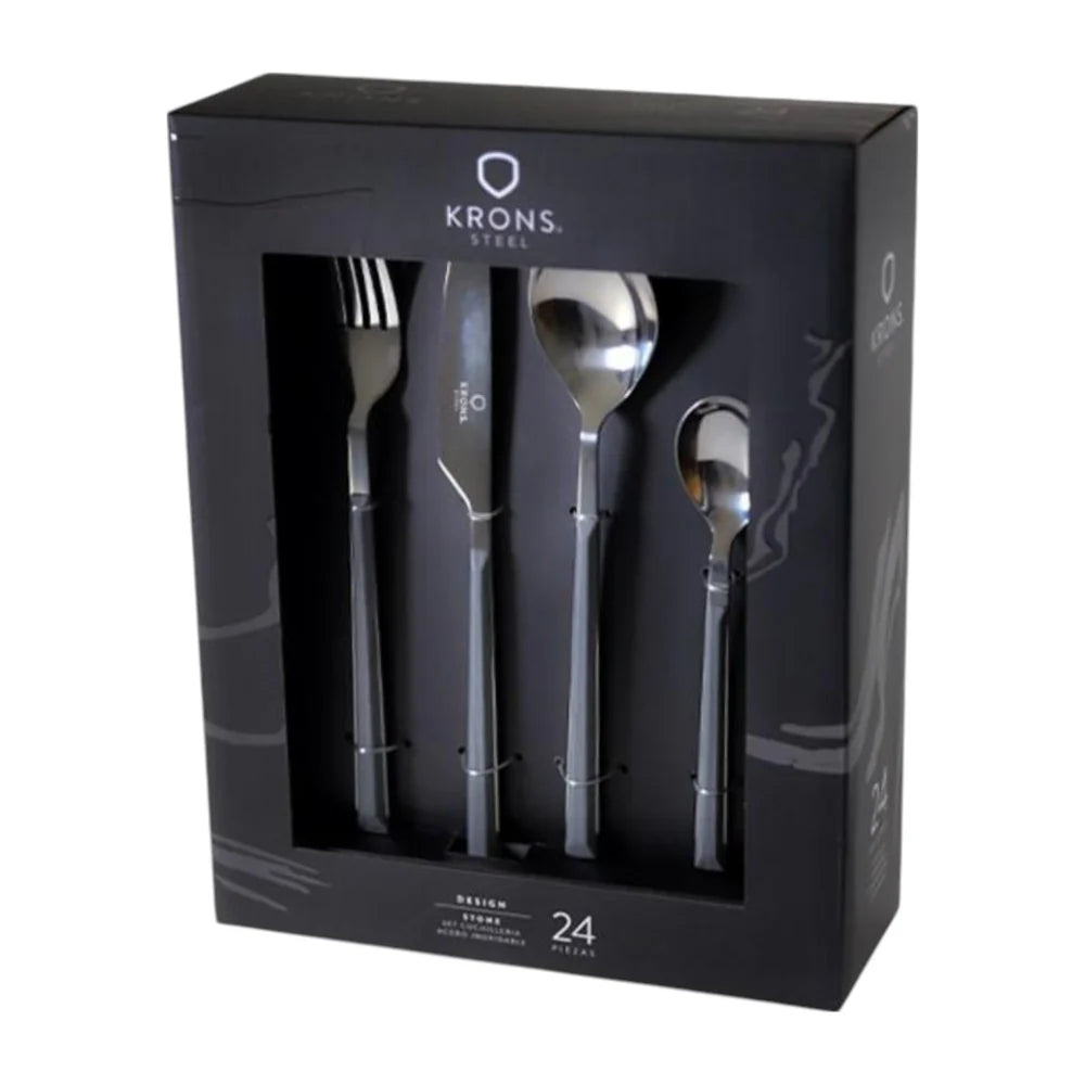 Cuchilleria 24 Piezas Acero Inoxidable Diseño Stone Kron