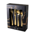 Cubiertos 24 Piezas Acero Inoxidable Gold Krons