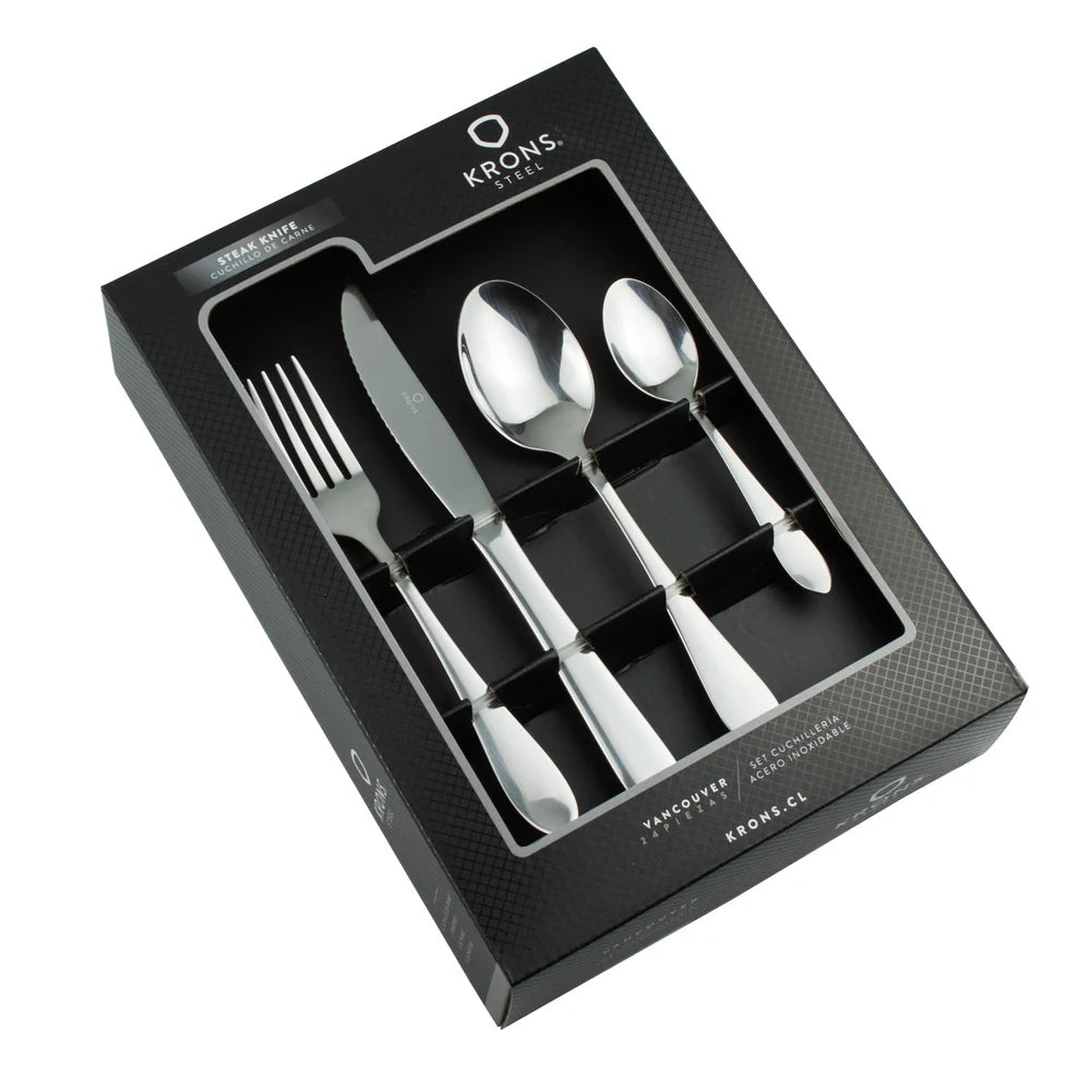 Cubiertos Acero Inoxidable Carnes 24Pzs Vancouver