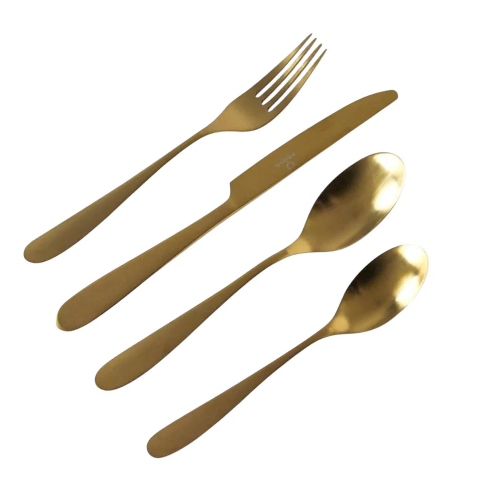Cubiertos 24 Piezas Acero Inoxidable Gold Krons