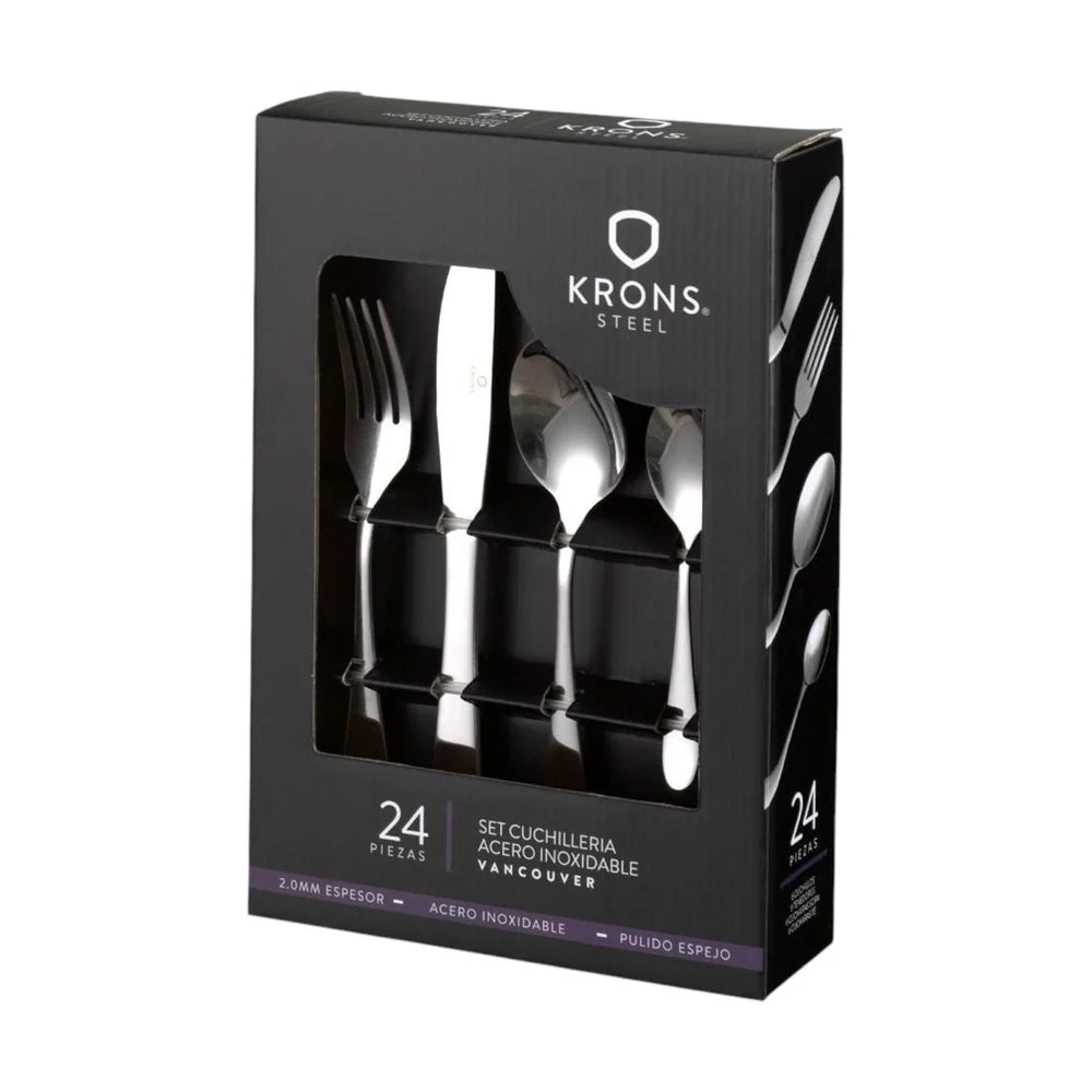 Cubiertos Acero Inoxidable Carnes 24Pzs Vancouver