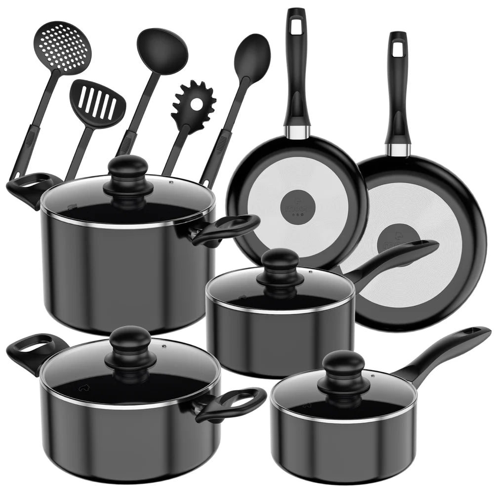 Batería 15 Piezas Omni Black Aluminio Antiadherente