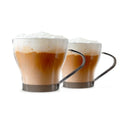 Set de 4 Tazas Cappuccino 200ml Vidrio Asa Metálica Allegra